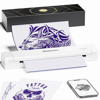 Phomemo TP81 Wireless Tattoo Stencil Printer, Tattoo Printer Machine with 10 Pcs Tattoo Transfer Paper, Bluetooth Stencil Printer for Tattooing, Suitable for Tattoo Artist/Beginner/Temporary Tattoo