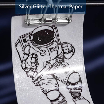 Phomemo Printer Paper - M02/M02Pro/M02S/M03/M03AS/M04S/M04AS Sticker Printer Paper, Transparent/Silver Glitter/Golden Glitter Pocket Printer Paper Self Adhesive Sticker Paper, 3 Rolls