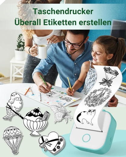 Phomemo Mini-fotoprinter, T02 sticker, thermische printer voor smartphone, mobiele telefoon, thermische printer, klein, sticker, bluetooth-printer voor dagboek, cadeau, scrapbook, fotoboek, decoratie,