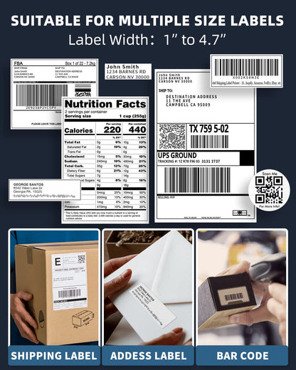 Phomemo Bluetooth Thermal Label Printer for Shipping Packages - Wireless Label Printer for Phone&PAD&PC to Amazon, Ebay, Shopify, USPS, DHL, Temu