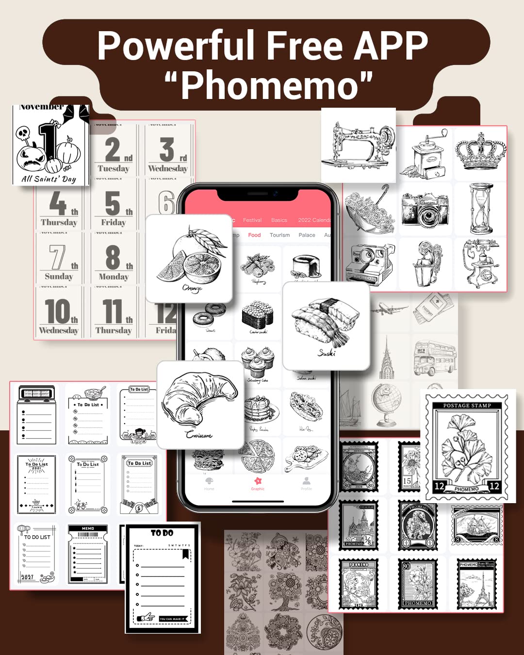 Phomemo Stampante tascabile M02 - Mini stampante adesiva, stampante fotografica termica 203 dpi, piccola stampante fotografica senza fili Bluetooth, stampante portatile per bambini, nero