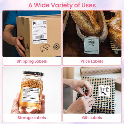 Phomemo Bluetooth Thermal Label Printer, Wireless Shipping Label Printer 4X6, Pink Barcode Label Printer for Small Business, Compatible with iPhone, Android, Amazon, Canada Post, Ebay, Shopify, UPSP
