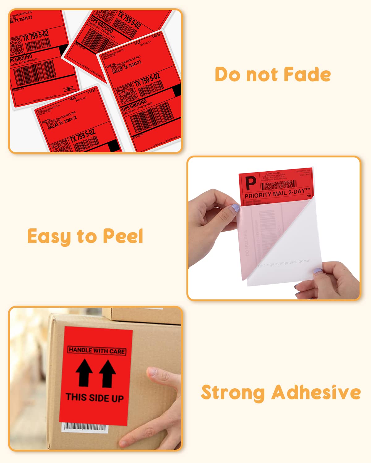 4x6 Thermopapierdruckeretikett Thermo-Direktversandetikett Pacage-Etiketten Kompatibel mit Rollo Phomemo und anderen 4 * 6-Etikettendruckern (Packung mit 500 4 '' x 6 '' F?cheretiketten), Rot