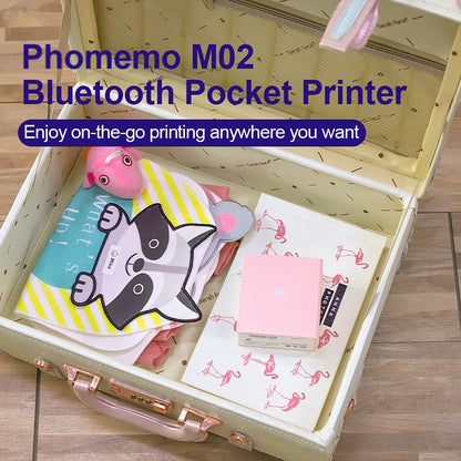 M02 Termal Yaz?c? 3 Rulo Ka??t Dahil Kompakt Kablosuz Cep Yaz?c?s? Seyahat Resepsiyonu Yaz?c?s? i?in Phomemo Android iPhone ve iPad ile uyumlu G¨¹nl¨¹k Plan, Pembe