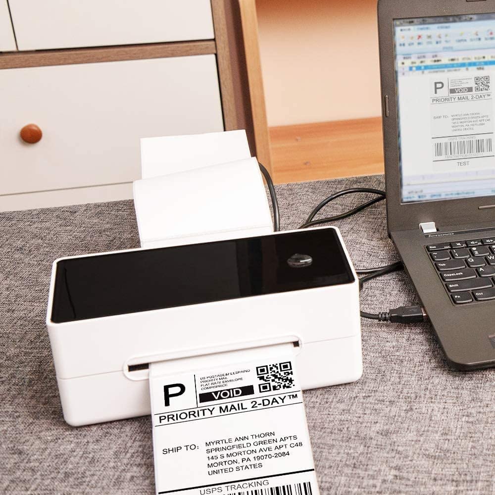 Phomemo Versandaufkleber 4×6 DHL Etiketten, Thermopapier Versandetiketten für Labeldrucker Wasserfester Etiketten Papier (Weiß 100 Stück)