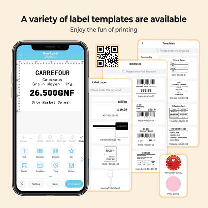 Phomemo - M110 Label Printer - Wireless Bluetooth Thermal Label Machine for Clothing, Jewelry, Retail, Home, Portable Barcode Labeling Machine Compatible with Android and iOS Phone, Orange