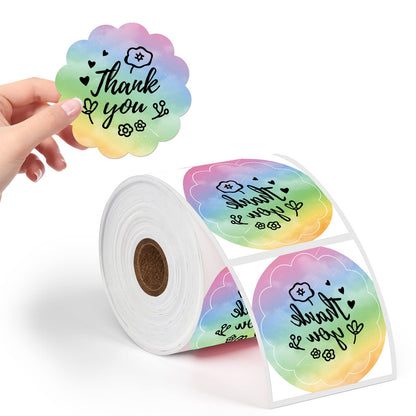 50 * 50 Round Labels Rainbow star pattern 500Pcs/Roll Phomemo 2'' rondes arc-en-ciel ¨¦tiquettes 500 feuilles/rouleau, compatibles avec les imprimantes d'¨¦tiquettes MUNBYN, Phomemo, Polono