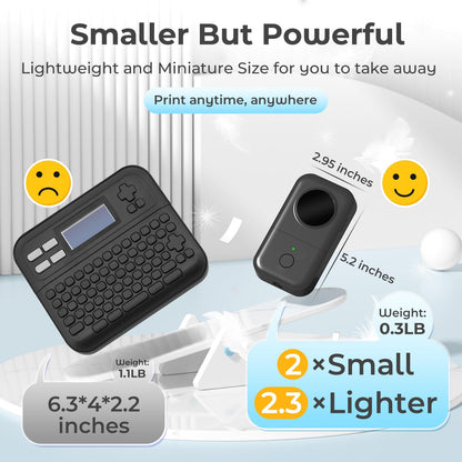 Phomemo D30 Label Maker Machine with 1 Tape, Mini Bluetooth Label Printer, Wireless Handheld Sticker Maker,Smart Phone Thermal Inkless Label Maker For Organizing Home Office Kitchen - Grey