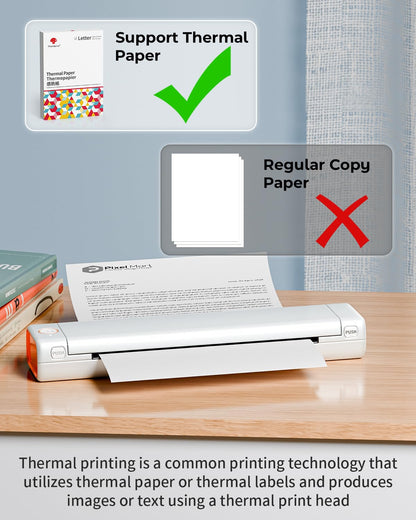 Phomemo Portable Printer - Portable Printer Wireless for Travel Compatible with iOS and Android & Laptop, Mini Bluetooth Mobile Printer Support 8.5'' X 11'' Letter Papers, Thermal Printer with 1 Case