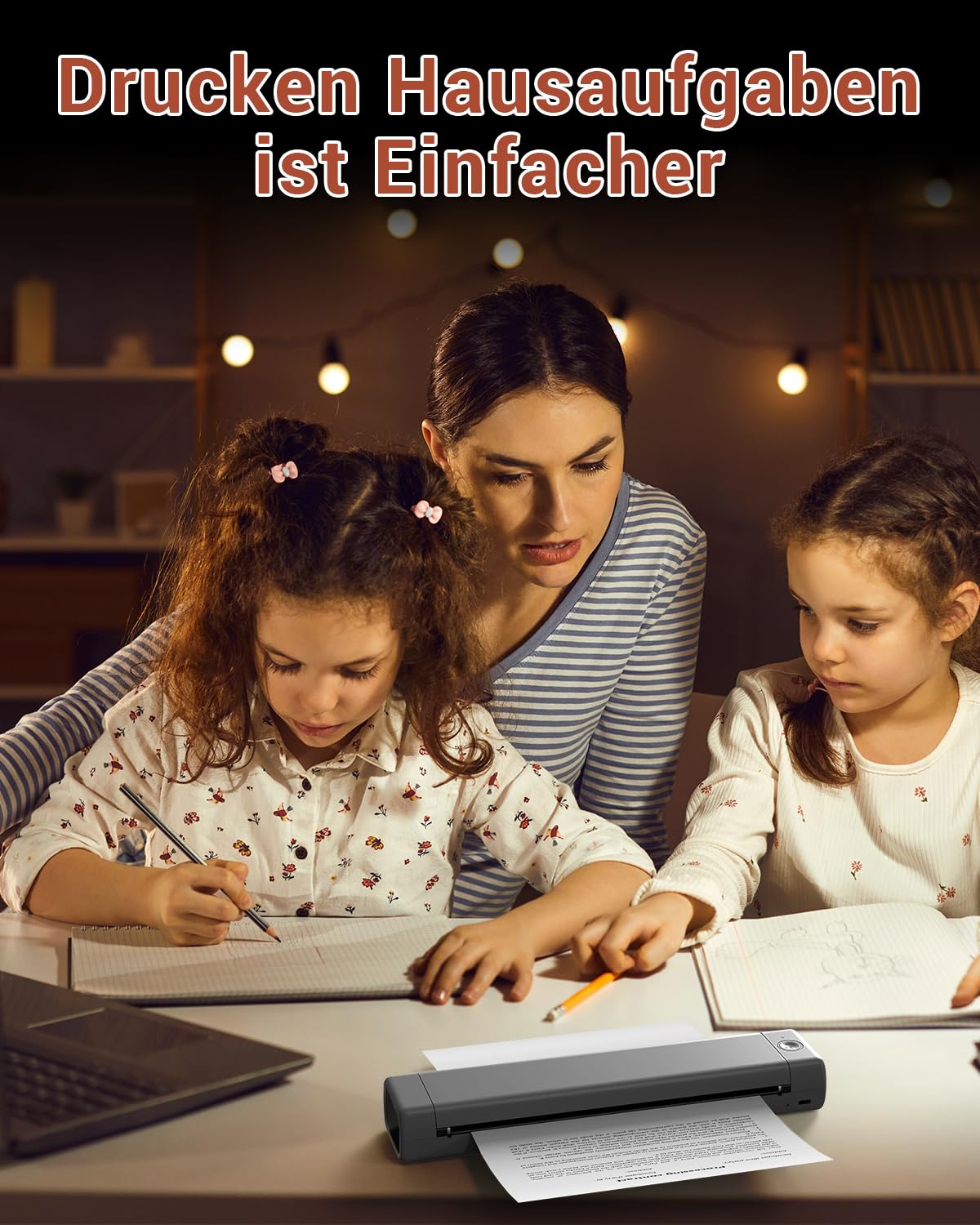 Phomemo Portable Drucker, M08F Bluetooth Mobile Tragbarer Drucker A4 unterstützen 210x297mm A4 Thermopapier, Wireless No-Ink Reisedrucker, kompatibel mit Android und iOS für Unterwegs & Laptop