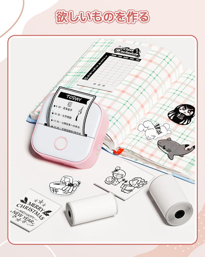 Phomemo T02用紙 純正 感熱ロール紙 3巻セット ロールペーパー テープ ポータブルBluetoothポケットモバイルプリンター用 シール 印刷用紙 接着剤ある 感熱紙 印刷シール ロール紙 幅53mm 長3.5m 手帳/勉強/落書き/メモ/仕事/オフィス/啓発教育/ラベル/整理収納に適用 白い (Phomemo T02/M02シリーズに適合)