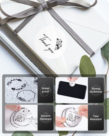 Phomemo Thermal Label Logo Stickers For M120/M220/M110/M200/M221 Label Printer, 3 Rolls 50x50mm Round Adhesive Label Paper Used For Logo Printing,Household Items