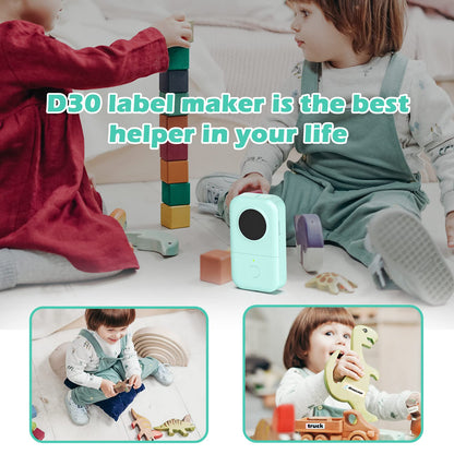 Phomemo D30 Label Maker Machine Thermal Bluetooth Label Printer with 3 Rolls Label,Mini Sticker Maker Machine,Wireless Label Maker For Home, Office, School, For Android & IOS Smart Devices - Green