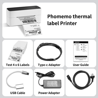 Phomemo Bluetooth Thermal Label Printer 4x6, Wireless Shipping Label Printer Machine for Shipping Packages, Address, Small Business, Compatible with Royal Mail, eBay, Esty, Shopify, Amazon