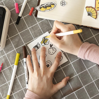 Phomemo Papier autocollant blanc pour imprimantes M02/M02Pro/M02S/M03/M03AS/M04S/M04AS - Mini papier d'impression autocollant - Mini papier thermique de poche, 3 rouleaux