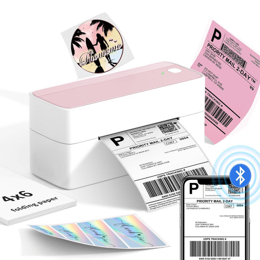 Phomemo Bluetooth Thermal Label Printer, Wireless Shipping Label Printer,Widely Used for Amazon, Ebay, Shopify, Etsy, UPS, USPS, FedEx, DHL GM-241US-PK