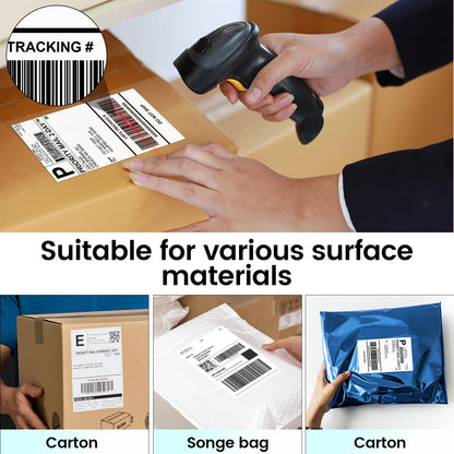 Phomemo 4''x6'' Direct Thermal Shipping Label, Pack of 500 4x6 Thermal Labels - for Shipping Labels,Mailing,Address, Product Logo, Barcode Labels,Strong Adhesive (White)-Roll Version