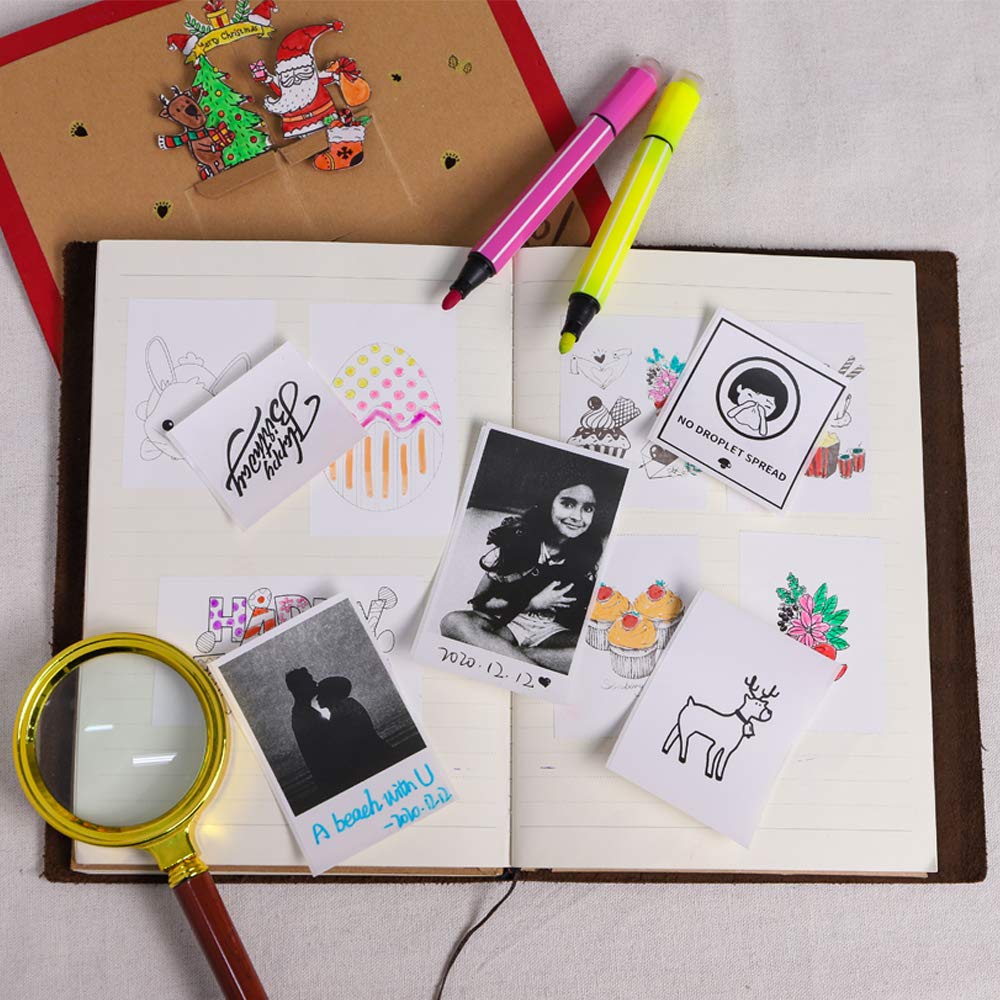Phomemo Printer Paper - M02/M02Pro/M02S/M03/M03AS/M04S/M04AS Mini Sticker Printer Paper, White Mini Thermal Pen Paper with Adhesive Decal Paper, 3 Rolls