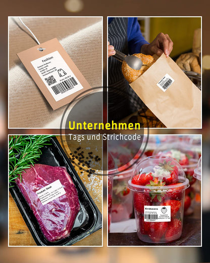 Phomemo Printeretiketten voor M120, M220, M110, M200, M221 labelprinter, multifunctionele barcode, levensmiddelen, kleding, naam, adreslabels, 3 rollen 50 x 80 mm, 100 etiketten/rol