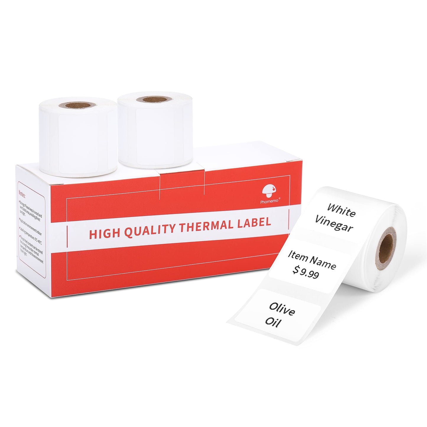 [3x320 pcs] Phomemo Original Labels for M110/M220/M221, 1.18'' x 0.79''(30 x 20mm), Square, White, 320 Labels/Roll, 3 Rolls, Multi-Purpose Self-Adhesive Thermal Labels, ALSO MADE FOR Phomemo M120/M200