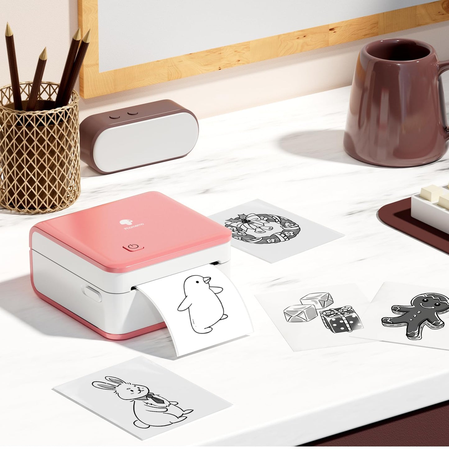 Phomemo Selbstklebendes Thermopapier für Phomemo M02/M02S/M02Pro/M03/M03AS/M04S/M04AS Mini Thermodrucker, 53mm x 3,5m, Weiß/Transparentes/Halbtransparent Druckerpapier, 3 Rollen