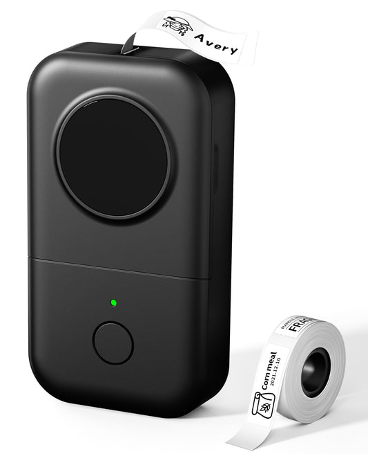 Phomemo D30 Etichettatrice Bluetooth, Mini Etichettatrice Etichette Adesive, Stampante Termica per iOS & Android,Bluetooth Stampante Etichette Autoadesive per La Casa, L'ufficio e la Scuola - Nero