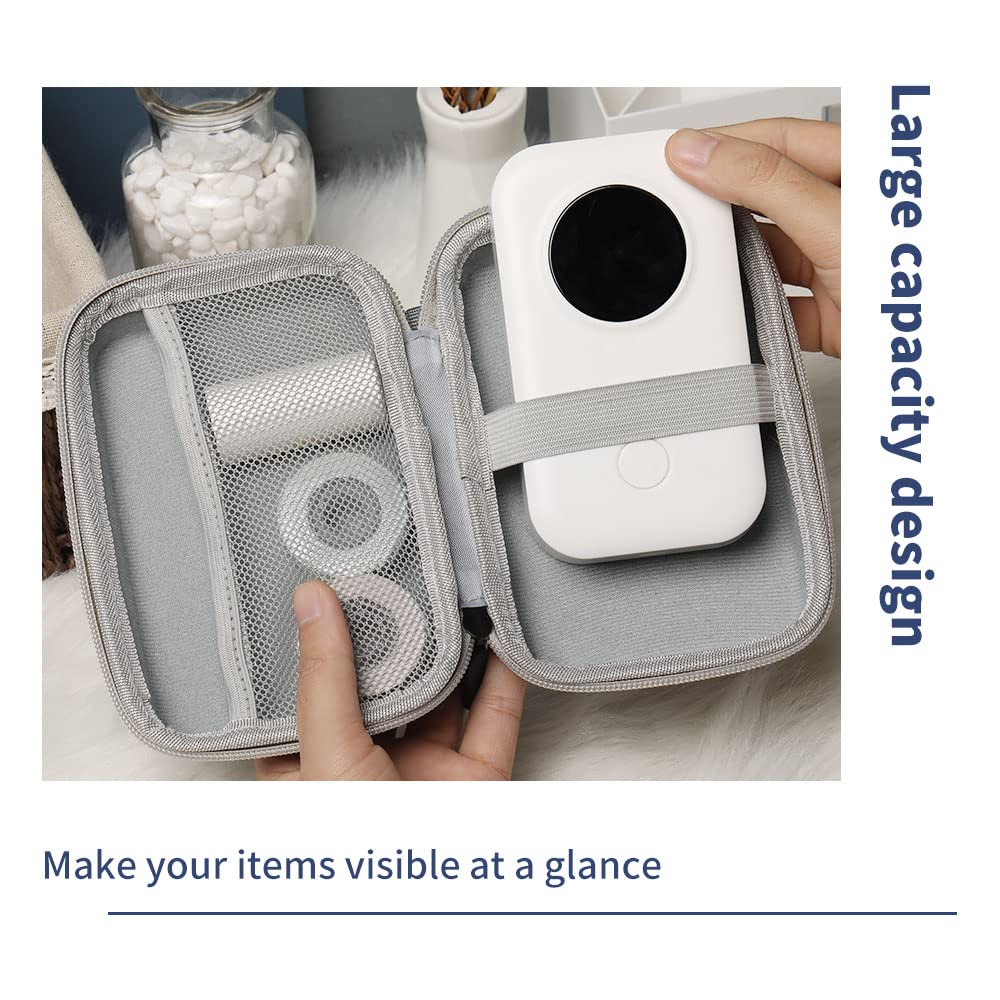 Label Printer Case Hard Carry Case Compatible with Phomemo D30/Q30S/M02/M110/M02S/T02 Label Printer, Label Maker Labeler Storage Holder