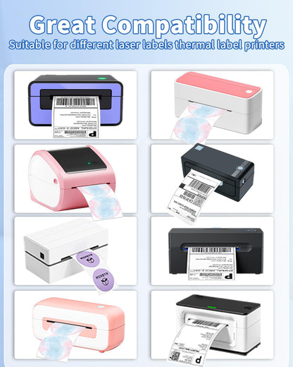 Phomemo Ronde Etiketten Stickers Thermische 50x50mm,Zelfklevende Bloem Veelkleurige Stickers,Cirkel Gepersonaliseerde Handgemaakte Etikettenstickers Voor Bedankje,Logo,Naam,QR Code(500 Etiketten/Rol)