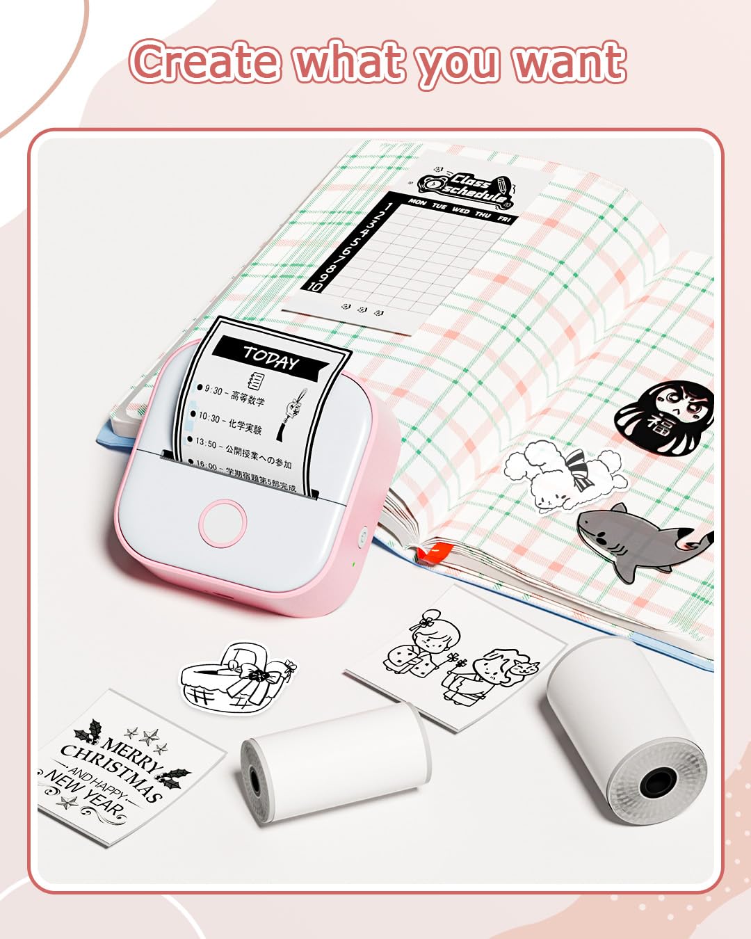 Phomemo T02/M02X/M02L Thermal Sticker Paper- Thermal Paper for Study Notes, Photo, DIY, Stickers, 2 Years Black on White Sticky Paper 50mm x3.5m, 3 Rolls
