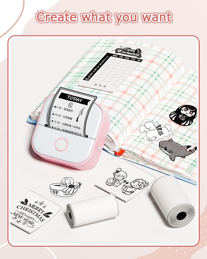 Phomemo T02/M02X/M02L Thermal Sticker Paper- Thermal Paper for Study Notes, Photo, DIY, Stickers, 2 Years Black on White Sticky Paper 50mm x3.5m, 3 Rolls