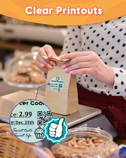 Phomemo 2'' Wellige thermische Etiketten, selbstklebende Blumen Aufkleber Aufkleber Aufkleber für Dankeskarte, Logo, Name, Preis, Adresse, QR Code, 500 Etiketten, blau-grüner Verlauf