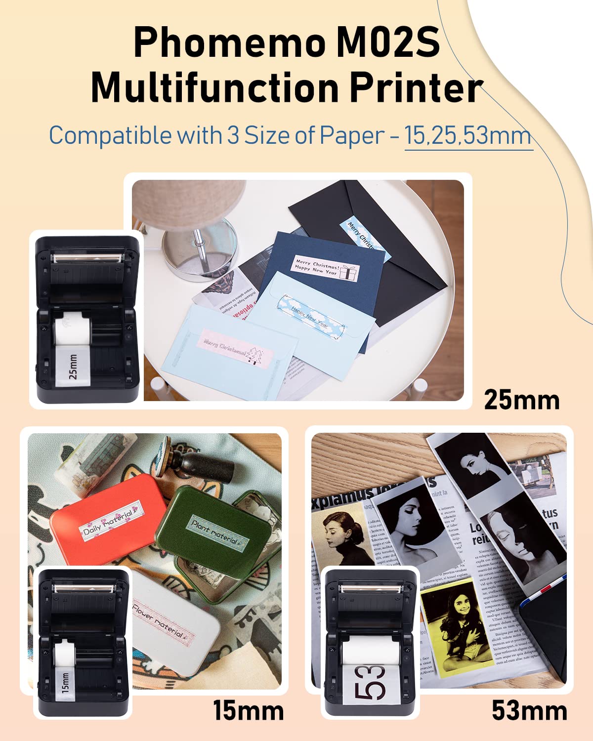 Phomemo Pocket Printer Mini Printer Thermal Otter Printer Portable Bluetooth Printer 300 DPI HD Printing for IOS and Systems, Suitable for Accounts, Photo Printing, Working, Black