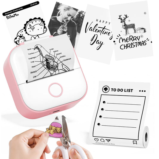 Phomemo T02 Drucker, Mini Sticker Fotodrucker f¨¹r Mobiler, Handy Thermodrucker f¨¹r Smartphone, 203dpi H?nde Sticker Drucker,Aufkleber Bluetooth Drucker f¨¹r Organizer Teenager Student Lehrer