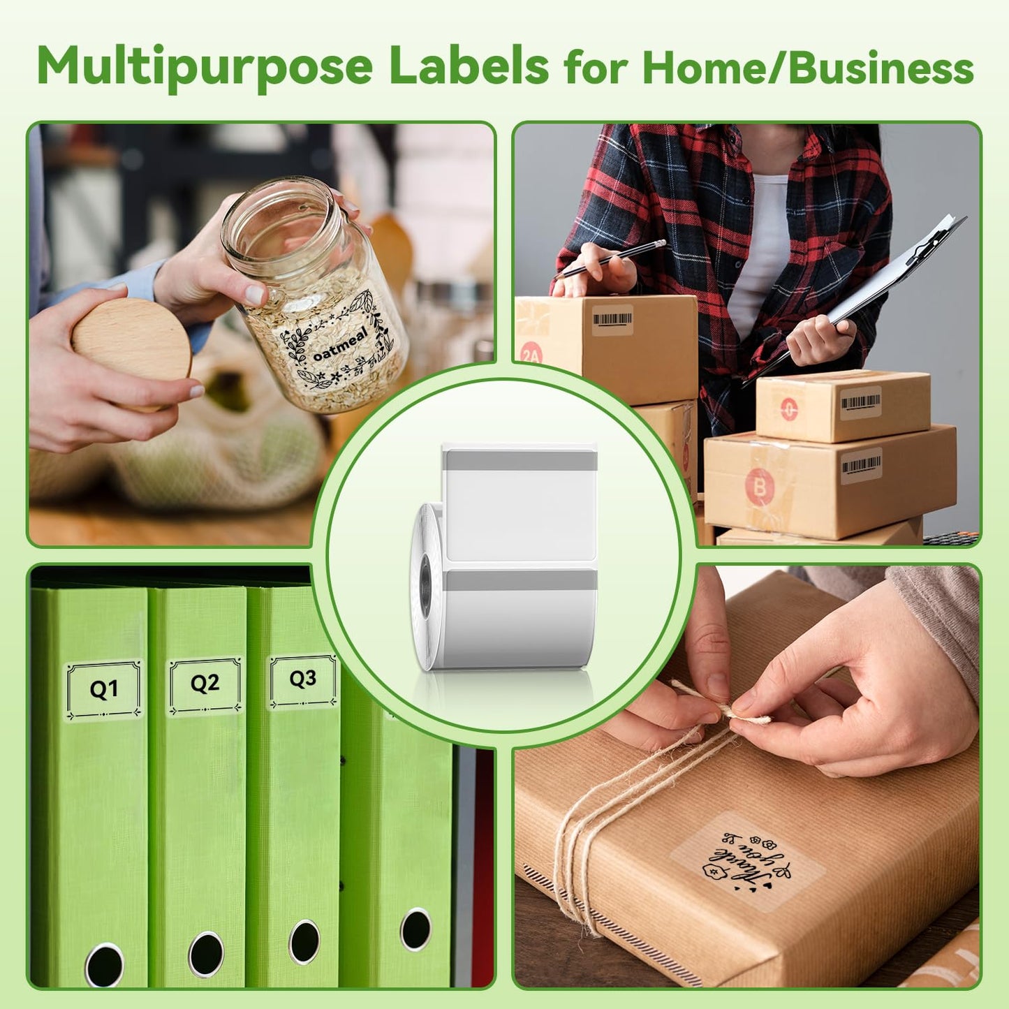 Phomemo Thermal Labels-Transparent Labels M110 Labels for M110/M220/M221/M120/M200,1.57''x1.18''(40x30mm) 230 Labels, for Small Business/Home Use, Barcode Labels, Address Labels, Logo Labels
