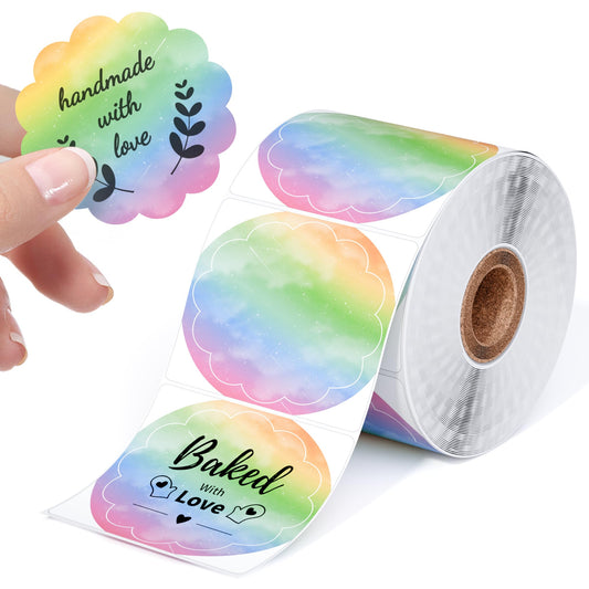 Phomemo 2'' Thermoetiketten Sternennacht Farbe - 2''*2'' (51x51mm) Multifunktionale selbstklebende Etiketten, bunte runde Etiketten, 500 Etiketten/Rolle Sternennacht Farbe Etiketten
