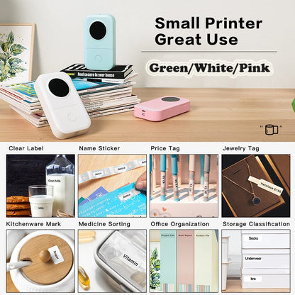 Label Machines - Phomemo D30 Label Printer Inkless Sticker Machine Thermal Label Printer Sticker Printer for Price Name Document Jewel Wires, Compatible with iOS Android, White