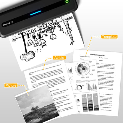 Phomemo Portable Printers Wireless for Travel,M832 Thermal Printer, Bluetooth Inkless Printer Support 8.5''x 11'' US Letter,Built in Paper Bin,Compatible with Phone and Laptop for Home,Office,School
