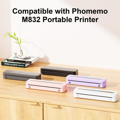 Phomemo US Letter Thermal Paper 4 Rolls, Size 8.5''x 11'', Supports Continuous Printing, M832 Thermal Paper Suitable for Travel, Business, Office, Compatible with M833 M834 M835 Portable Printer