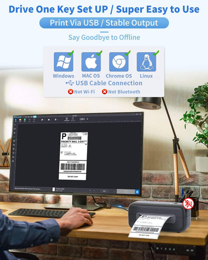 Phomemo USB Thermal Label Makers for Home & Office Organization and Storage - 4x6 Thermal Label Printer for Office Supplies Labels - Label Maker for Amazon, Ebay, Shopify, Etsy, USPS, FedEx, DHL