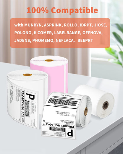 Phomemo 4x6 Label Stickers Roll for Thermal Label Printer - 500pcs White Shipping Labels/Roll, Commercial Grade Thermal Shipping Label for Small Business Supplies - Water/Oilproof 4x6 Mailing Labels