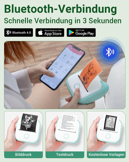 Phomemo T02 mini fotoğraf yazıcısı, akıllı telefon için termal yazıcı, cep telefonu termal yazıcı, küçük, çıkartma, Bluetooth yazıcı, günlük, hediye, koleksiyon defteri, fotoğraf albümü, dekorasyon,