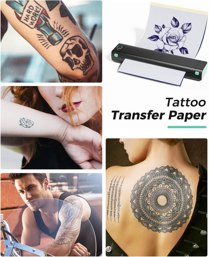 Phomemo 150 Sheets Tattoo Transfer Paper, Compatible with M08F/TP81/TP83 Printer & Tattoo Supplies, A4 Size Tattoo Stencil Paper for Tattooing