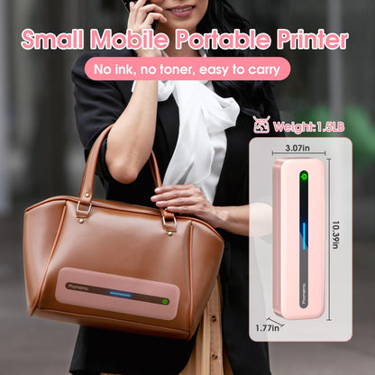 Phomemo Portable Inkless Printer, M832 Wireless Bluetooth Thermal Printer for Phone Laptop, Support 8.5''x11''/A4/4.33''/3.15''/2.08'' Thermal Paper, Travel Mobile Printer for Office Home School with Case