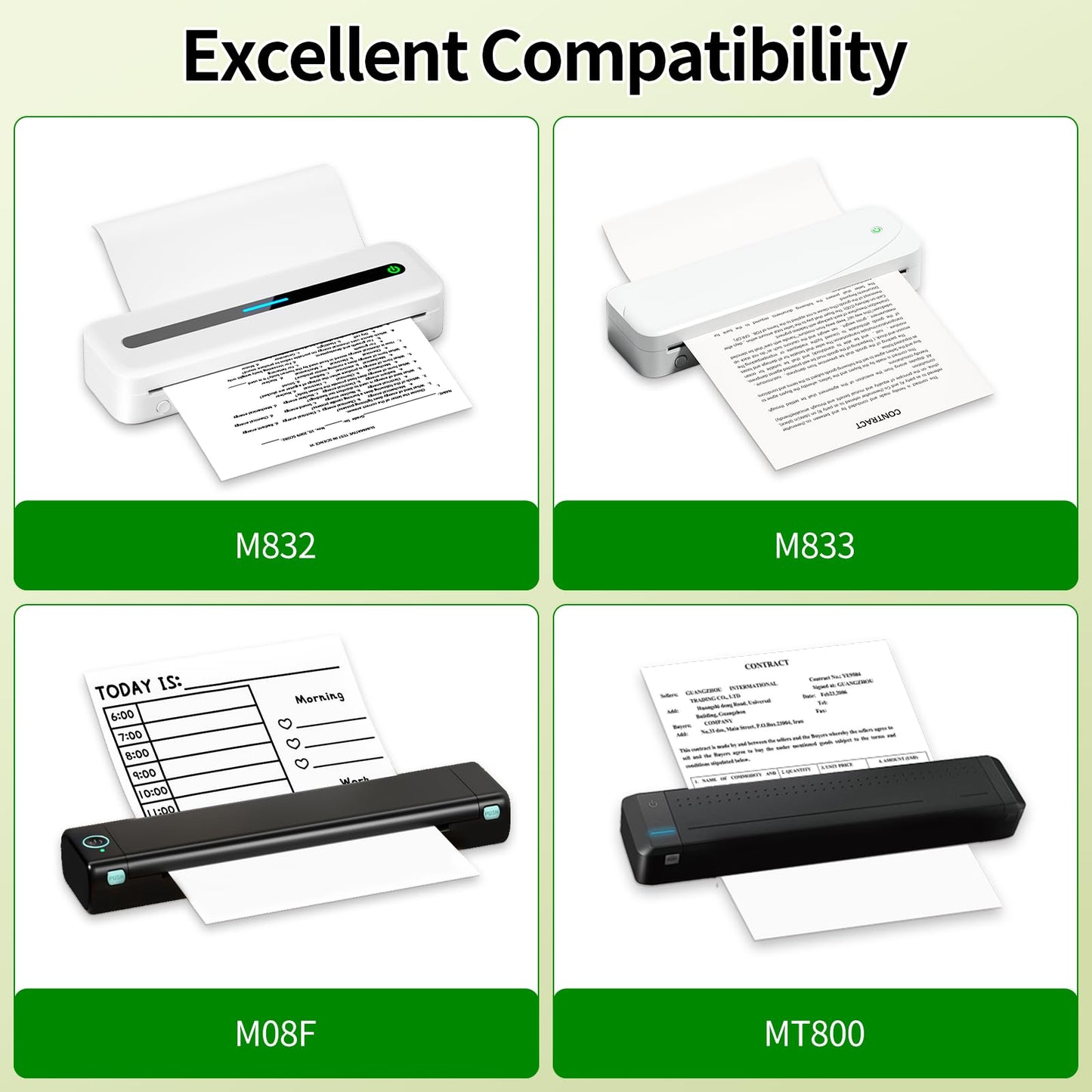Phomemo 2 rollos de papel para impresora t¨¦rmica, tama?o carta de EE. UU., 216 mm x 6,5 m, compatible con Phomemo P831/M832/M833/M834/M835 Impresora port¨¢til A4, para viajes, hogar, foto, factura, 2
