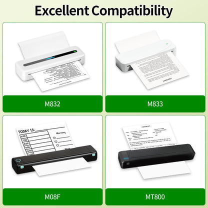 Phomemo 2 rollos de papel para impresora t¨¦rmica, tama?o carta de EE. UU., 216 mm x 6,5 m, compatible con Phomemo P831/M832/M833/M834/M835 Impresora port¨¢til A4, para viajes, hogar, foto, factura, 2