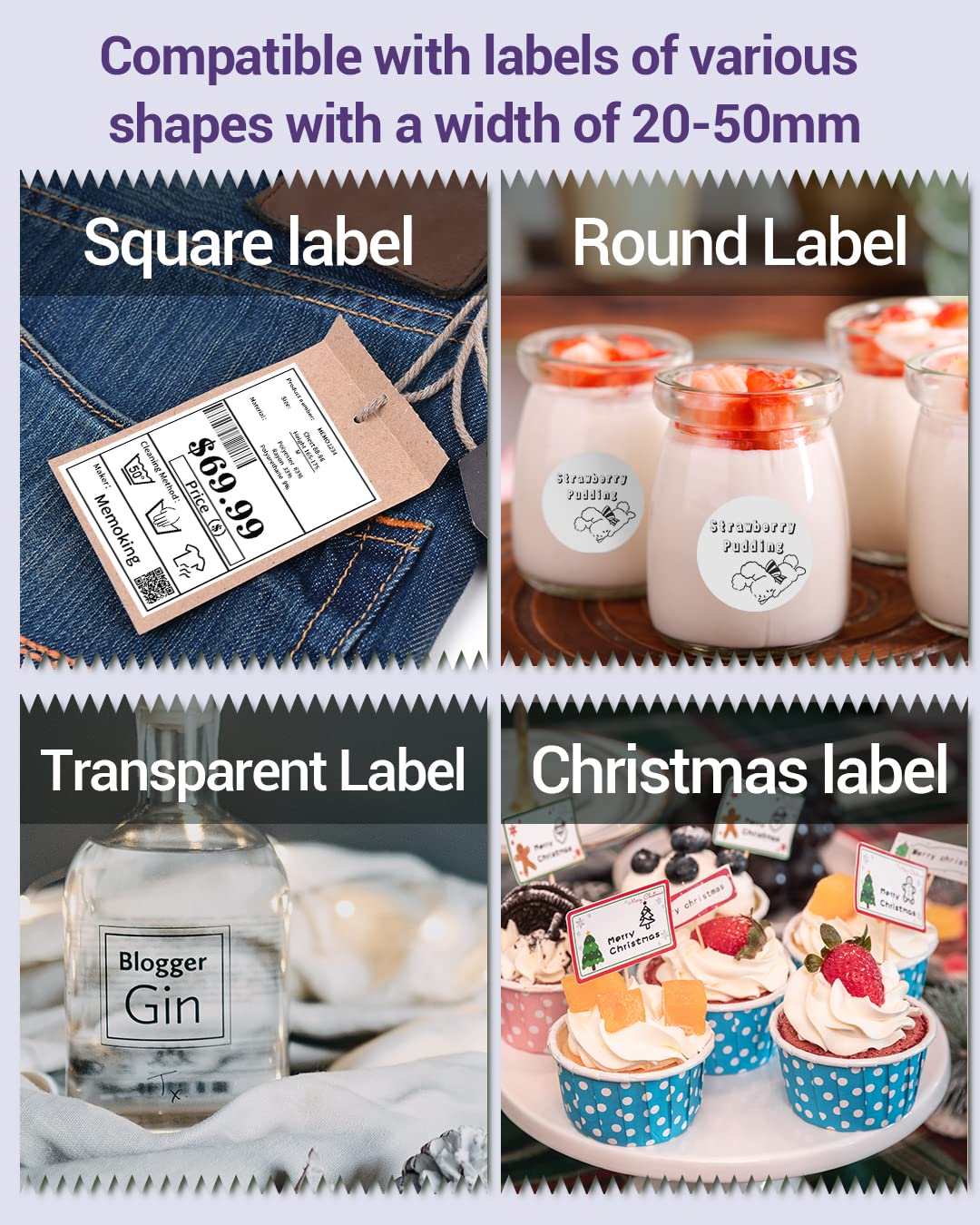 Label Maker - Phomemo-M110 Portable Bluetooth Thermal Mini Label Printer Machine, Sticker Maker, Barcode Printer, Apply to Labeling, Office, Cable, Retail, Compatible with Android & iOS System¡­
