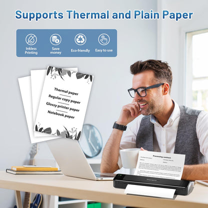 Phomemo Portable Printers Wireless for Travel, P831 Bluetooth Thermal Transfer Printer Support 8.5'' X 11'' US Letter/A4/A5/B5 Copy Paper, Mobile Inkless Printer Compatible with iOS, Android & Laptop