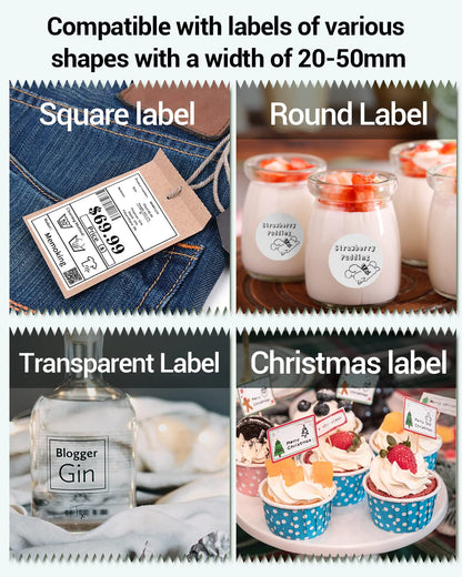 Label Maker - Phomemo M110 Portable Bluetooth Thermal Mini Label Maker Machine, Sticker Maker, Barcode Printer for Clothing, Jewelry, Retail, Mailing, Compatible with Android & iOS System