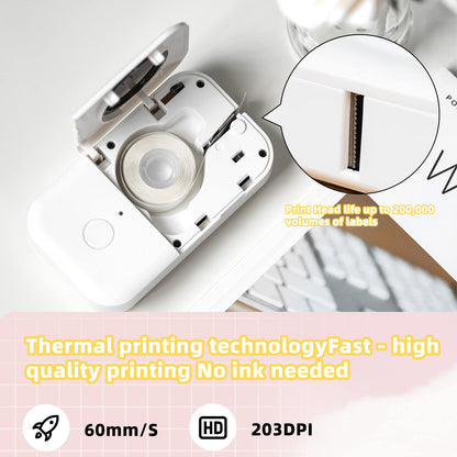 Phomemo Bluetooth Mini Label Printer, D30 Label Maker Machine with Tape for Storage, Barcode, Address Labeler, Wireless Thermal Label Makers with Multiple Templates for Organizing Office Home, Pink