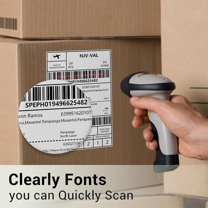 Phomemo 1000pcs 4x6'' Shipping Thermal Label- for Thermal Label Printer, Easy to Tear, Strong Adhesive, 2 Pack of 500pcs Labels